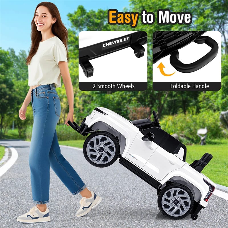 Eletriclife AU 12V Ride-On Car, Licensed Chevrolet Ride On Truck Kids Electric Vehicle with Remote Control, Storage & Spring Suspension for Ages 3+