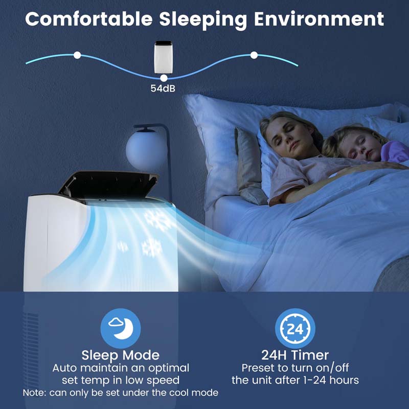 Eletriclife AU 12000 BTU 5-in-1 WiFi Enabled Portable Air Conditioner with Heat