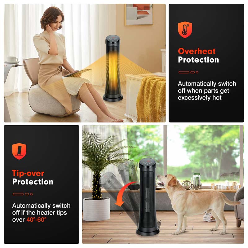 Eletriclife AU 1500W PTC Ceramic Portable Electric Space Heater with Thermostat