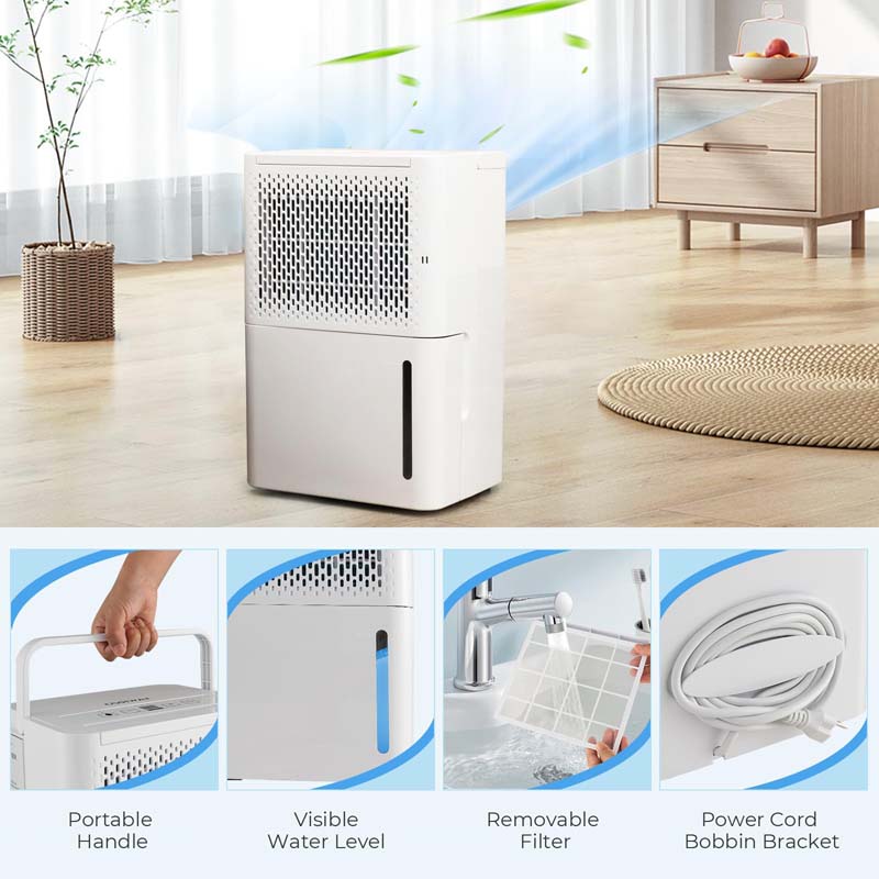 Eletriclife AU 2000 Sq. Ft 32 Pint/Day Portable Dehumidifier with Drain Hose