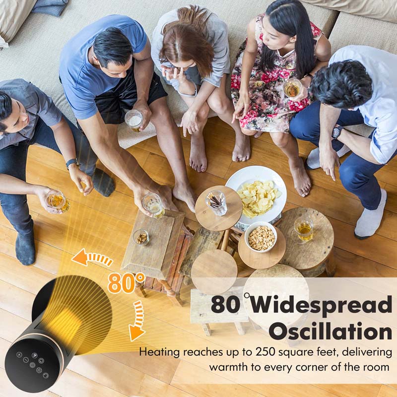 Eletriclife AU 30 Inch PTC Ceramic Tower Space Heater with 3D Flame Effect