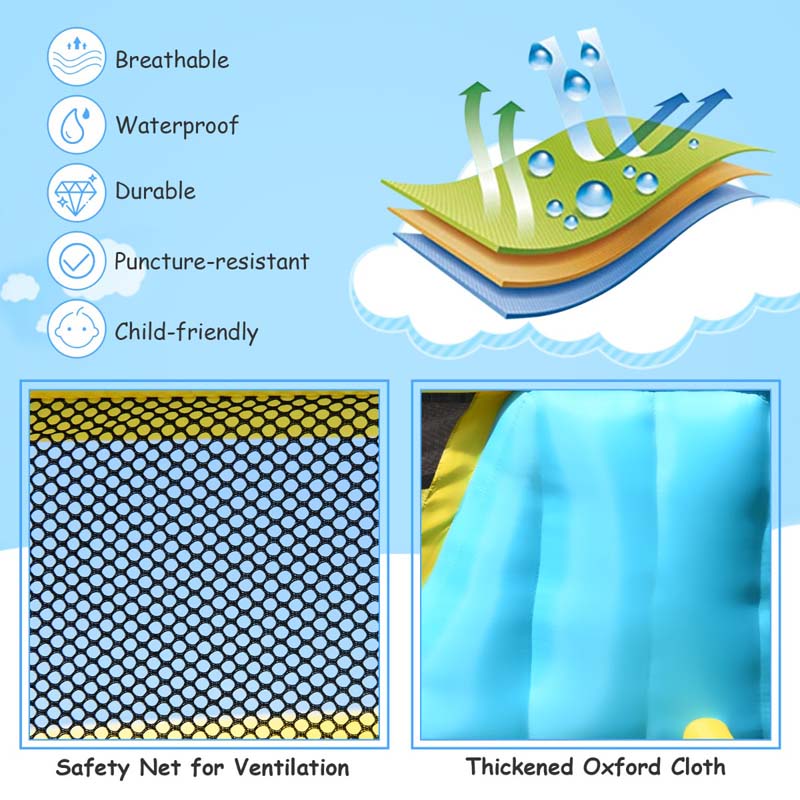 Eletriclife AU 6-in-1 Kids Inflatable Water Slide Jumper Bounce House with Blower