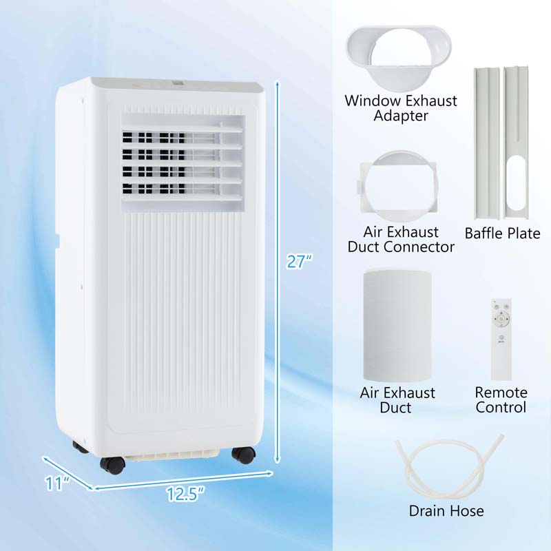 Eletriclife AU 8000 BTU 3-in-1 Freestanding Portable Air Conditioner Cools up to 250 Sq.Ft