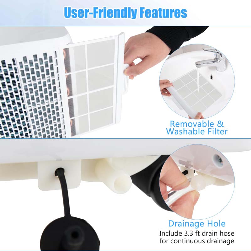 Eletriclife AU 8000 BTU 3-in-1 Freestanding Portable Air Conditioner Cools up to 250 Sq.Ft