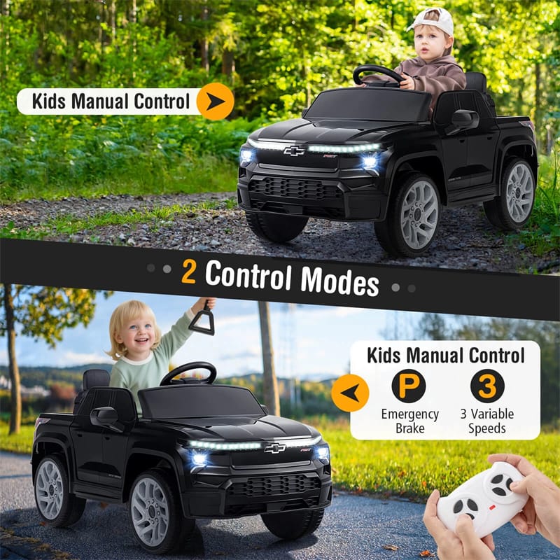 Eletriclife AU 12V Ride-On Car, Licensed Chevrolet Ride On Truck Kids Electric Vehicle with Remote Control, Storage & Spring Suspension for Ages 3+