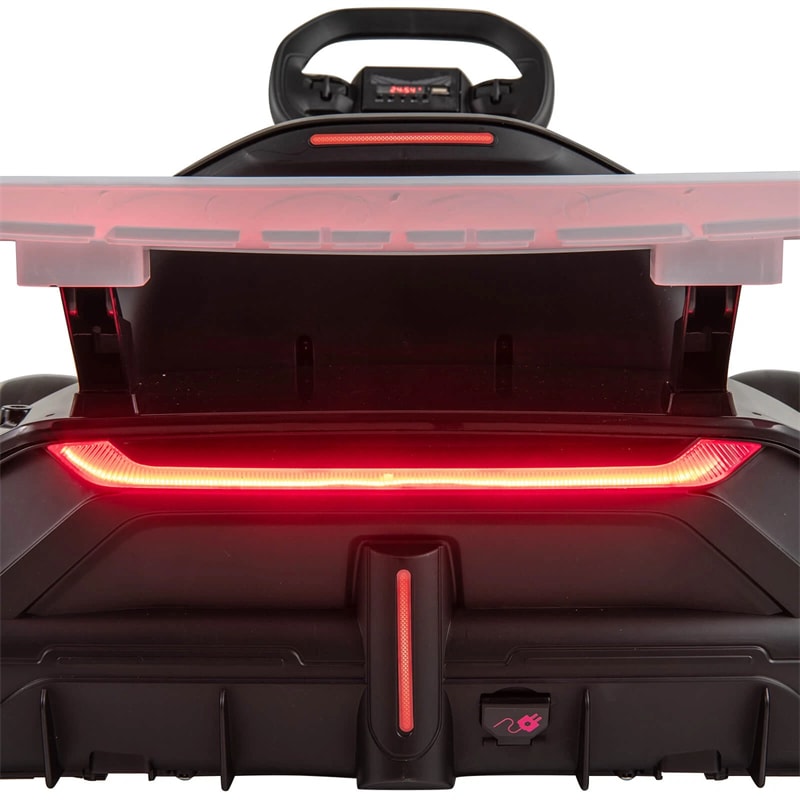 Eletriclife AU 24V Kids Go Kart, Licensed Audi Adjustable Ride on Racing Toy with Drift & Sport Modes, 2x150W Motors Speed for Children Ages 6+